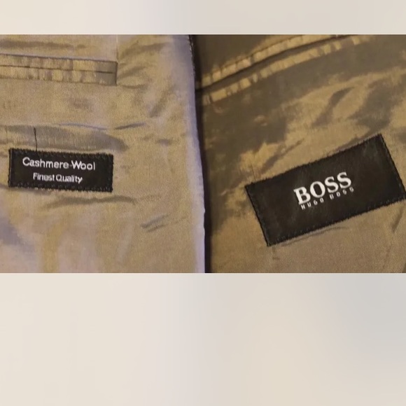 Hugo Boss Men Blazer Cashmere Wool 44R Window Pane plaid Dark Brown 3 Buttons - Picture 2 of 11